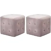 vidaXL Tables de chevet 2 pcs Rose 30x30x30 cm Tissu velours