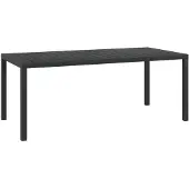 vidaXL Table de jardin noire 185x90x74 cm Aluminium et WPC