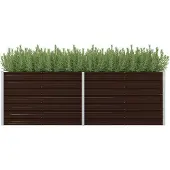 vidaXL Lit surélevé de jardin Marron 240x80x77 cm Acier galvanisé45713