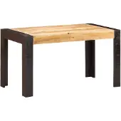 vidaXL Table de salle à manger 140x70x76 cm Bois massif de manguier rugueux