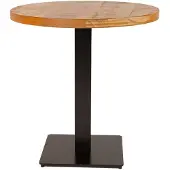 Dimehouse Table Bistrot Ronde Métal Bois Massif - 60x60 cm