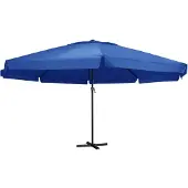 vidaXL Parasol avec mât en aluminium 600 cm bleu azur