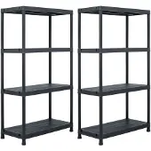 vidaXL Étagères de rangement 2 pcs Noir 60x30x138 cm Plastique