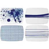 Royal Doulton Planches fromage motifs mixtes Pacific 79 Bleu Blanc Lot de 4