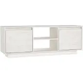 vidaXL Armoire TV Blanc 110x30x40 cm Pin massif