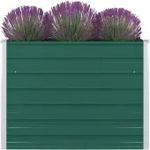 vidaXL Lit surélevé 100 x 100 x 77 cm Acier galvanisé Vert