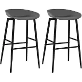 vidaXL Tabouret de bar 2 pcs. Gris