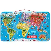Janod Puzzle Monde magnétique 92 pièces