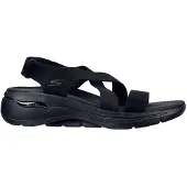 SKECHERS Go Walk Arch Fit Sandalen Plat - Zwart - Maat 37