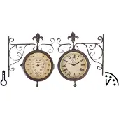Esschert Design Horloge de gare avec thermomètre TF005