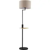 LINDBY Zinia Lampadaire Black/Grey/Wood - Salon / séjour