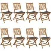 vidaXL 3075029, Terrasse, siège rembourré, Bois d'acacia, Gris brun, Polyester, 485 mm