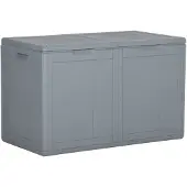vidaXL Boîte de rangement de jardin 180 L Gris PP aspect bois