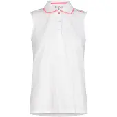CMP T-shirt femme, coupe polo, sans manches, couleur blanche (A001), taille 42