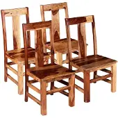 vidaXL Chaises de salle à manger 4 pcs. Bois massif