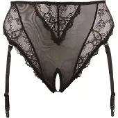 Cottelli collection Plus Size - culotte noire avec porte-jarretelles en dentelle - XXXXL