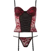 Cottelli collection - Corset et string rosé (rouge) - 80B/M