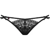 Obsessive Intensa - string femme dentelle à doubles lanières - noir - L/XL