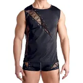 Svenjoyment Underwear - haut homme lacé - noir - L