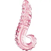 Icicles No. 24 - godemichet en verre nervuré langue (rose)