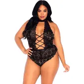 Leg avenue Body Ouvert en Dentelle Grande Taille - Noir