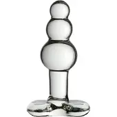 Icicles No. 47 - plug anal triple boules - verre transparent