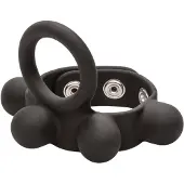 Calexotics Écarteur de Testicules avec des Poids et un Anneau Masculin - Noir - L