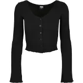 Urban Classics Gilets & Ponchos de - Gilet Court Côtelé - S - XL - pour Femme - noir - Taille S