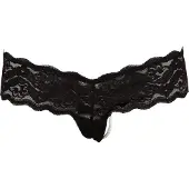 Cottelli - Tanga en dentelle avec perles - noir - XL