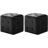 vidaXL 2 pcs Tables de chevet Noir 30x30x30 cm Tissu velours