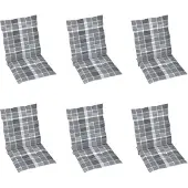 vidaXL Coussin pour chaise de jardin à dossier bas 6 pcs. 100x50x3 cm