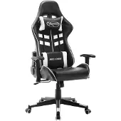 vidaXL Chaise de jeu noir et blanc similicuir