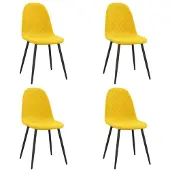 vidaXL Chaises de salle à manger 4 pcs jaune moutarde velours