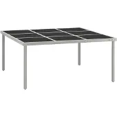 vidaXL Table de jardin à manger 170x170x74,5 cm verre et acier