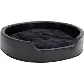 vidaXL Lit pour chien noir 79x70x19 cm peluche et similicuir