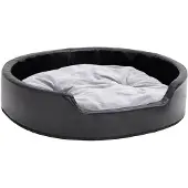 vidaXL Lit pour chien noir-gris 79x70x19 cm peluche et similicuir