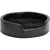 vidaXL Lit pour chien noir 69x59x19 cm peluche et similicuir
