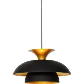 QAZQA Suspension ronde moderne noire avec or 3 couches - Titus