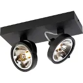 QAZQA Spot design noir orientable 2 lumières - Go