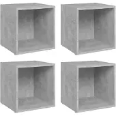 vidaXL Armoires TV 4 pcs. Gris béton 37x35x37 cm Bois composite