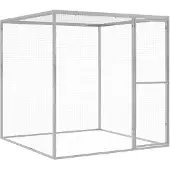 vidaXL Cage pour chats 1,5x1,5x1,5 m Acier galvanisé