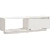 vidaXL Armoire TV Blanc 110x30x33,5 cm Pin massif