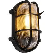 QAZQA Applique murale et plafonnier industrielle noire ovale IP44 - Noutica
