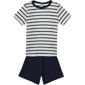 Petit Bateau Set bleu foncé / blanc
