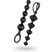 Satisfyer Love Beads - set de plugs anaux perlés - silicone noir