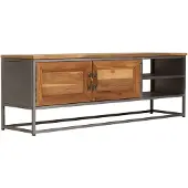 vidaXL Armoire TV teck recyclé et acier 120x30x40 cm
