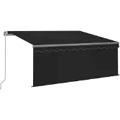 vidaXL Store rétractable manuel LED 3x2,5 m anthracite