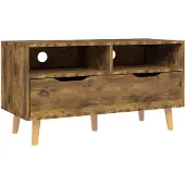 vidaXL Armoire TV chêne fumé 90x40x48,5 cm Bois composite
