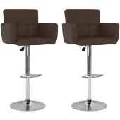 vidaXL Tabouret de bar 2 pcs. Marron similicuir