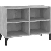 vidaXL Meuble TV avec pieds en métal Gris béton 69.5x30x50 cm